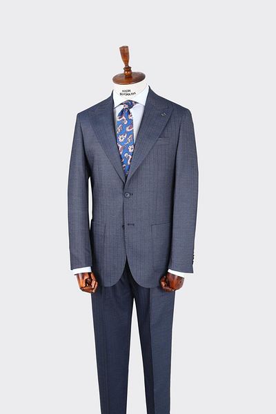 Kadir Büyükkaya Swallow Collar Pleated Men's Suit-Kax1303S