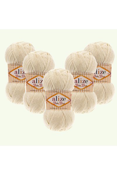 Alize Baby Best 5 Τεμάχια Μπέιμπι Ίνα 10% Βαμβάκι Αντιπιλίγκ 62 Κρέμα