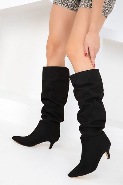 SOHO Black Suede Women's Boots 17546