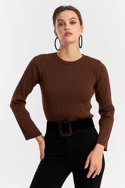 Cool & Sexy Γυναικεία μαύρισμα κοντή πλεκτή μπλούζα YV290