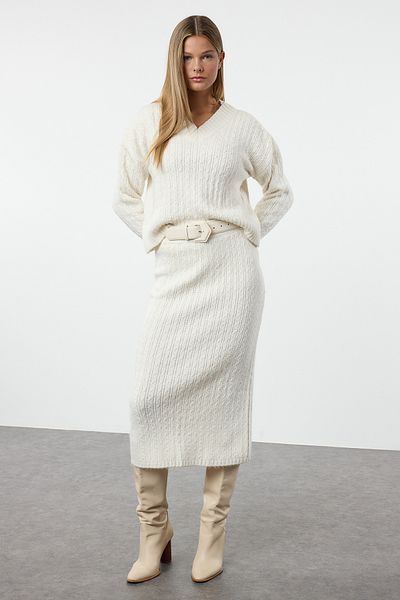 Trendyol Collection Kőgyapjú kötöttáru hajfonat és alsó készlet - TWOAW25AU00002
