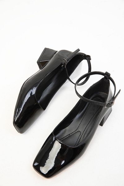 SOHO Patent Leather Black Women's Classic Heeled Shoes - 19783
