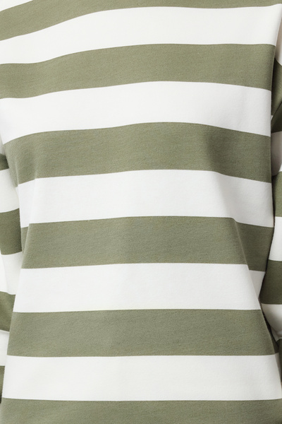 Trendyol Collection Khaki csíkos polár vastag belső pulóver - nyakú, normál szabású TWOAW25SW00231