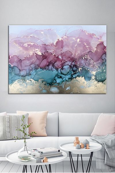 Morfil Sanat Atölyesi Dance of Colors Abstract Artistic Canvas Print (8 Different Sizes)