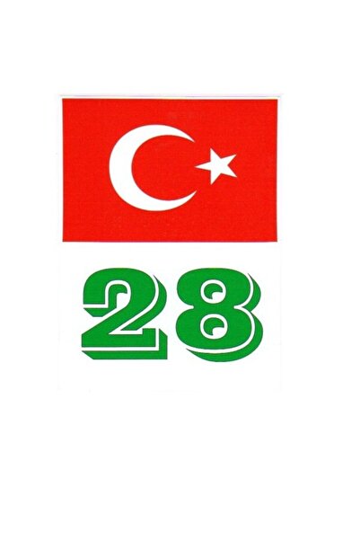 BsElektronik 28 Giresun Türk Bayrağı Ve Plaka Kodu Ön Cam Sticker Yapıştırma