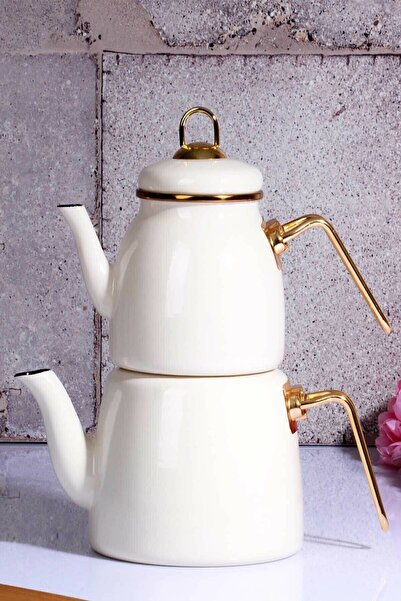 Kosova Emaye Demlik Seti Çaydanlık