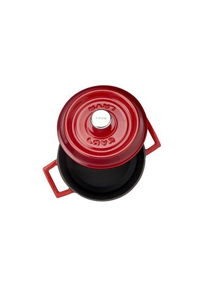 Lava Cast Iron Pot 18 Cm Red Deep Pot