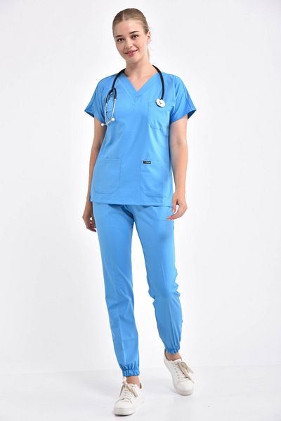 Owlet Medikal Costum din Lycra albastru ocean cu picioare elastice