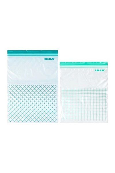IKEA Lockable Refrigerator Bag Meridyendukkan Ziplock Bag Turquoise-Light Turquoise 30 Pieces
