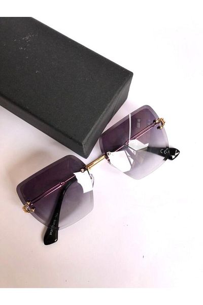 LOOKUP Lookup Smoked Laser Square Crystal Cut Women's Sunglasses