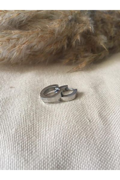 Jaida Moda Unisex Silver Surgical Steel Straight Cut Thin 8mm Hoop Earrings