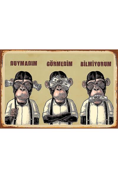 Hayal Poster Görmedim Duymadım Bilmiyorum Retro Ahşap Poster