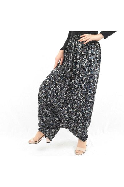 ÖZÖZKANLAR Floral Local Violet Lower Mesh Women's Shalwar Color-3