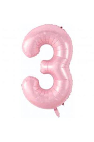 kidspartim بالون فويل وردي فاتح 3 أرقام 80 سم
