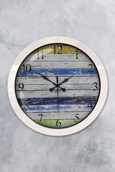 Kasva Concept Δώρο 36 εκ. Λευκό Μεταλλικό Ρολόι τοίχου Alaçatı