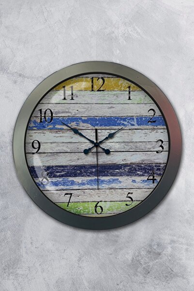 Platin Saat هدية ساعة حائط معدنية أنثراسايت مقاس 36 سم