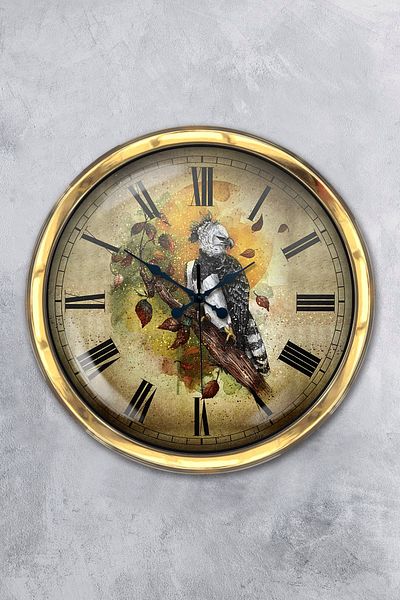 Kasva Concept Decoration 40 cm Gold Metal Amazon Wall Clock