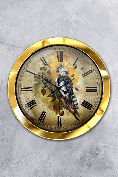 Platin Saat ساعة حائط أمازون معدنية ذهبية مقاس 36 سم