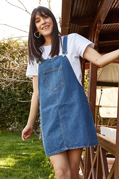 Pamuk Butik فستان جينز نسائي بجيوب