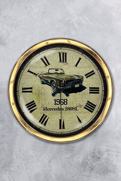 Platin Saat Ρολόι τοίχου αντίκες αυτοκινήτου 40 εκ. Χρυσό Μεταλλικό