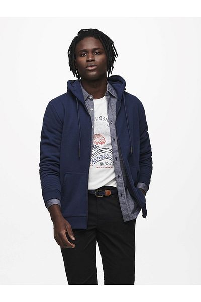 Only & Sons Onsceres Life Zip Thr. Hoodie Sweat Noos Ανδρικό φόρεμα μπλουζάκι