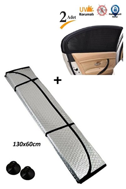 Ankaflex مظلة شمسية للنافذة الأمامية للسيارة (130 × 60 سم) + قطعتين من الزجاج...