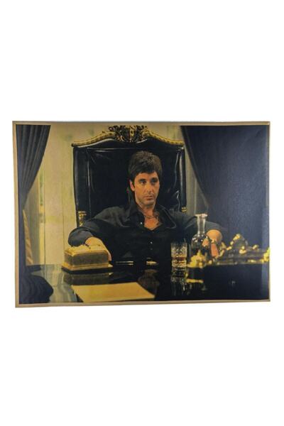 Caph Design Scarface - Tony Montana Vintage Kraft Poster - 33x48cm