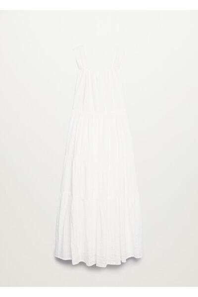 MANGO Woman Rochie albă fără spate pentru femei