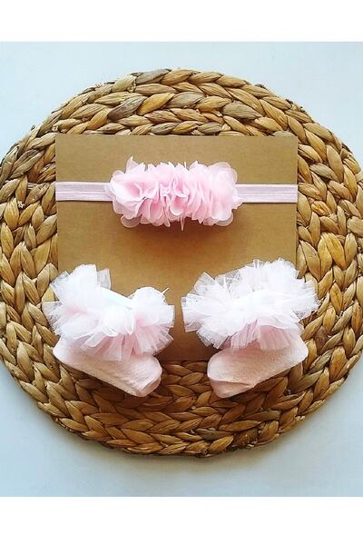 Asa Bebek Çocuk Kız Bebek Tütü Çorap Ve Saç Bandı Seti Bebek Hediyelik Set