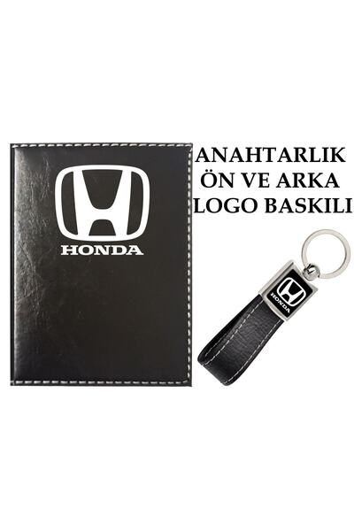 promosyon denizi حامل ترخيص هوندا أسود وسلسلة مفاتيح تحمل شعار هوندا