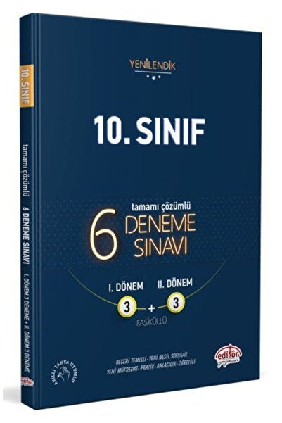 Editör Yayınevi 10. Sınıf Tamamı Çözümlü 6 Fasikül 3 3 Deneme Sınavı -
