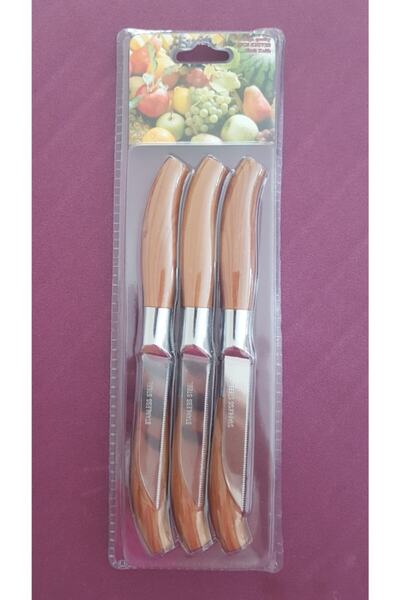 pekars Paslanmaz Çelik 6'lı Kahverengi Tırtıklı Meyve-sebze Bıçağı