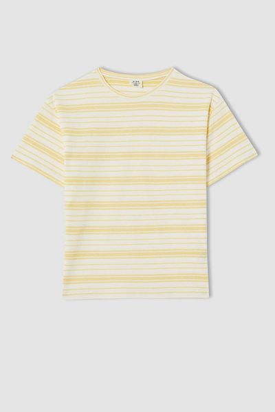 DeFacto Tricou cu mânecă scurtă cu dungi Relax Fit pentru băiat