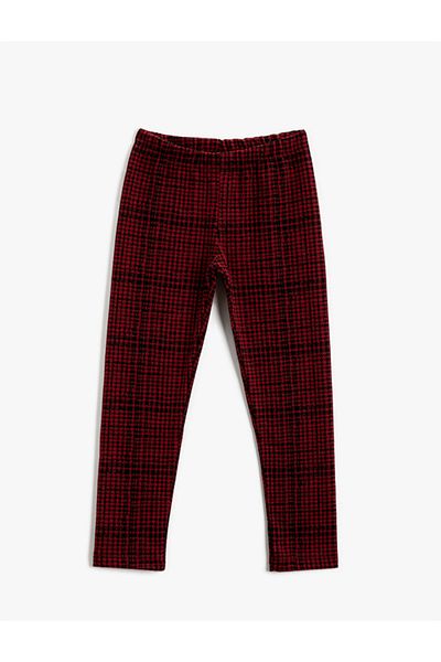 Koton Rote karierte Strumpfhose für Mädchen