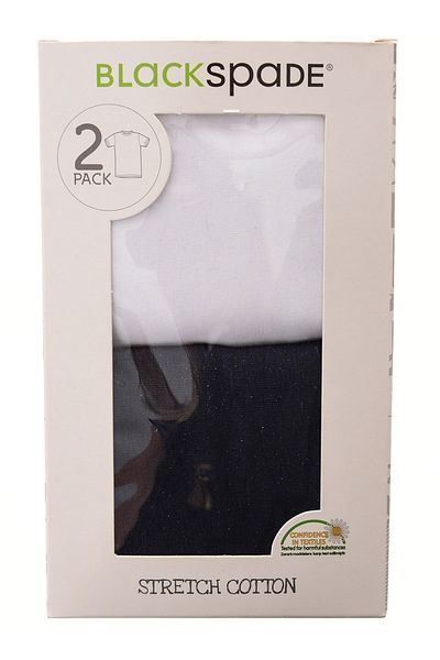 Blackspade Boy's Undershirt 2 Pack 9397 - White Navy Blue