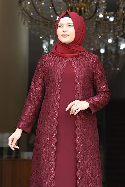 Tesetturabiye Papatya Abiye Bordo