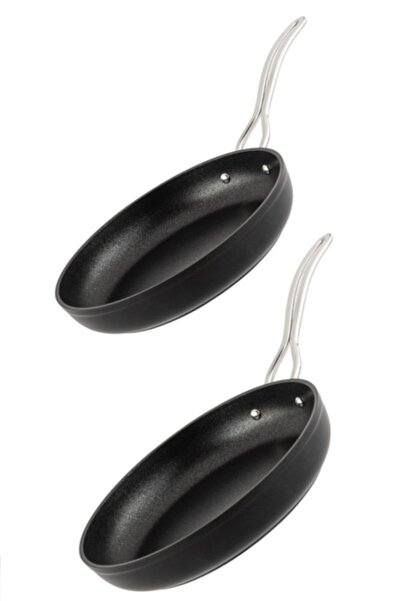 Nehir Titanium 2'li Siyah Tava Takımı Seti 26cm-30cm Titanyum Çizilmeye Karşı Dayanıklı