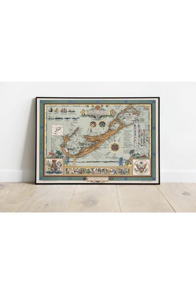 Pegziz 60x90cm Καλλιτεχνικός Χάρτης Βερμούδων Διακόσμηση τοίχου Αφίσα