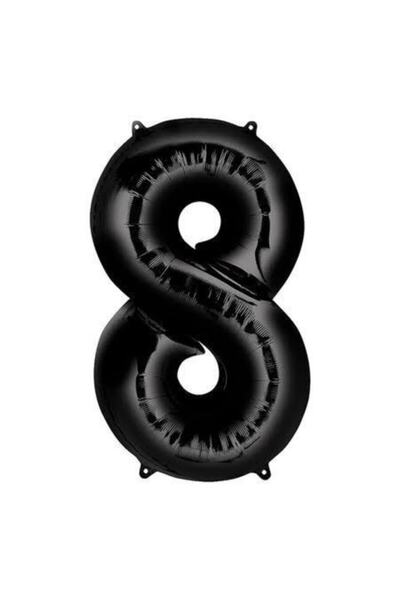 Kokoş Parti بالون أرقام فويل أسود (8) 34 بوصة 76 سم