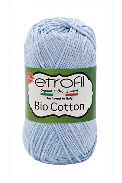 Etrofil Μπλε βιολογικό βαμβακερό πλεκτό και πουλόβερ πουλόβερ - 100 Gr 210 Mt - 10201