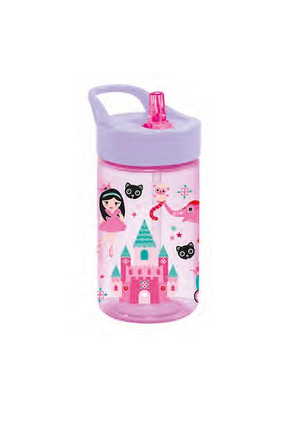 krommet Patterned Flask with Straw 430 Cc - Princess