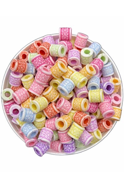 Hedef Bijuteri باستيل 8 مللي متر اسطوانة نموذج مختلط لون الباستيل الخرز ، صنع...