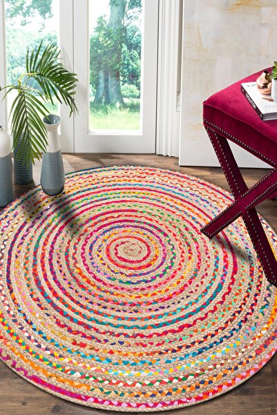 Modern home Renkli Desenli Yuvarlak Halı Kolay Temizlenebilen Dijital Baskı D...