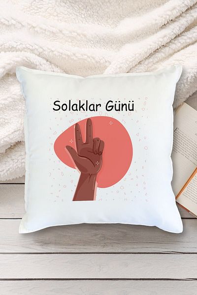 Yaprak Hediyelik World Left-Handed Day Designed Pillow