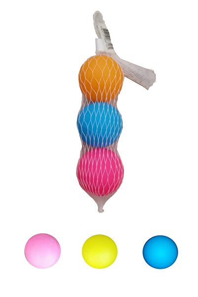 AKTOYS Beach Ball Tahta Tenis Raket Topu 3 Lü Filede