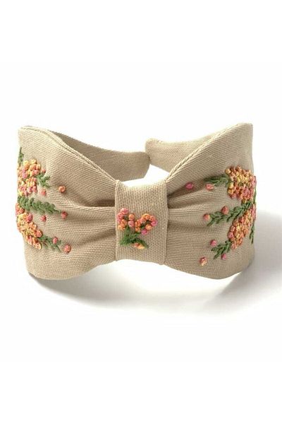 ZELİCE TASARIM Beige Crown with Mimosa Embroidery Slim Fit - Zelice