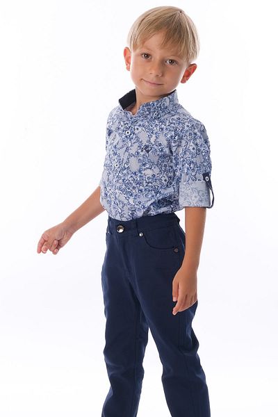 Edlis Boy's Navy Blue Side Pocket Linen Trousers