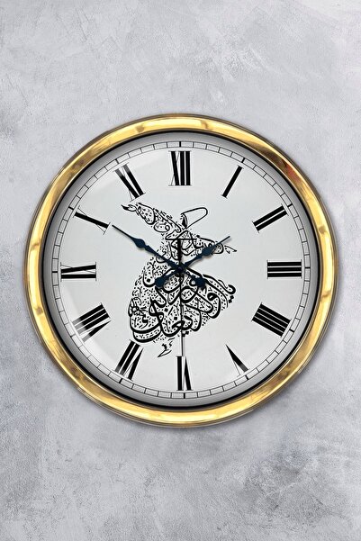 Kasva Concept هدية ساعة حائط مولانا معدنية ذهبية مقاس 40 سم