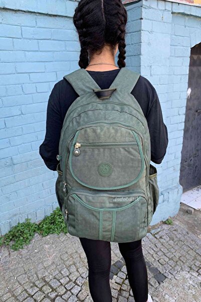 DodoButik Αδιάβροχο πράσινο σακίδιο πλάτης με τσέπες