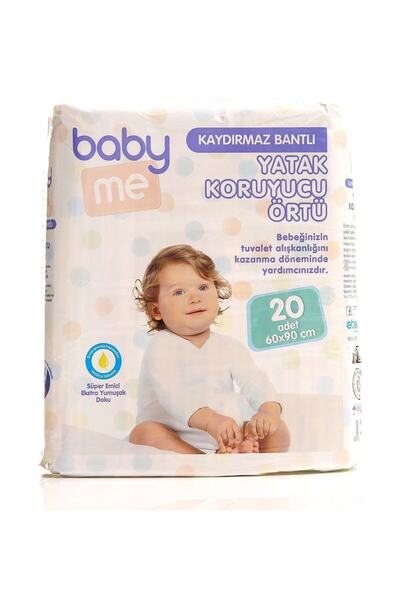 Baby&Me Baby Me Kaydırmaz Bantlı Yatak Koruyucu Örtü 60x90 Cm 20 Adet